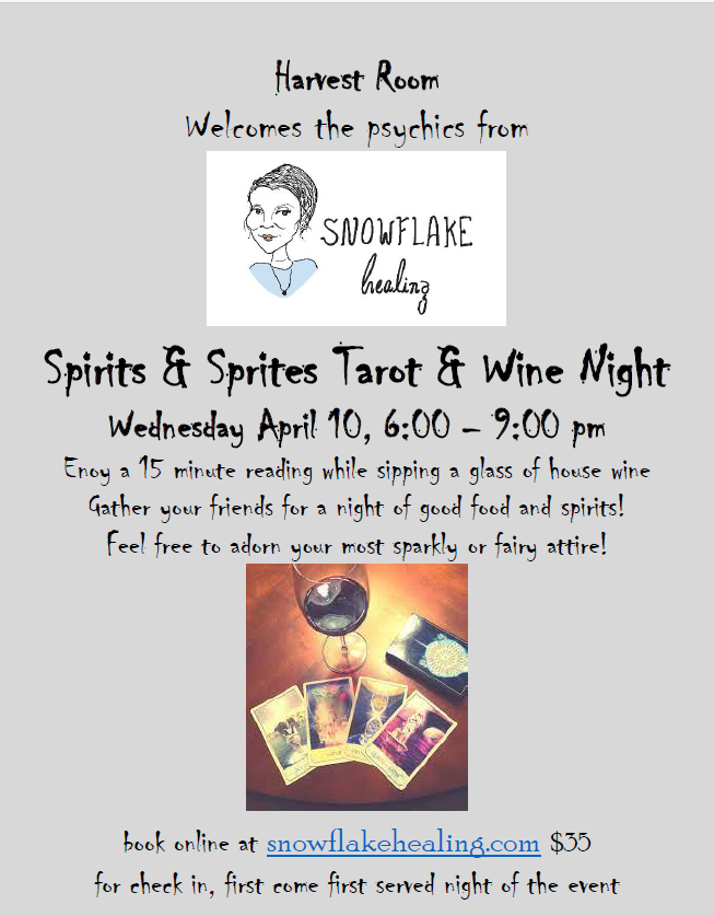 Tarot and Wine  Night April 10
